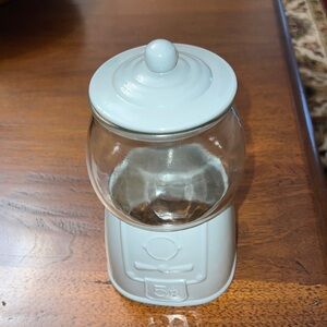 Gum ball jar cute design glass gum ball jar machine with lid 5 cents gum ball
